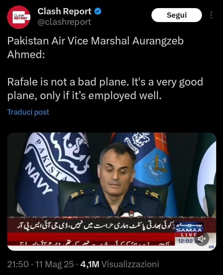 The pakistani military has to do damage control for Pierre