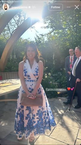 Instagram Princess Eugenie at the Chelsea flower show on May 20