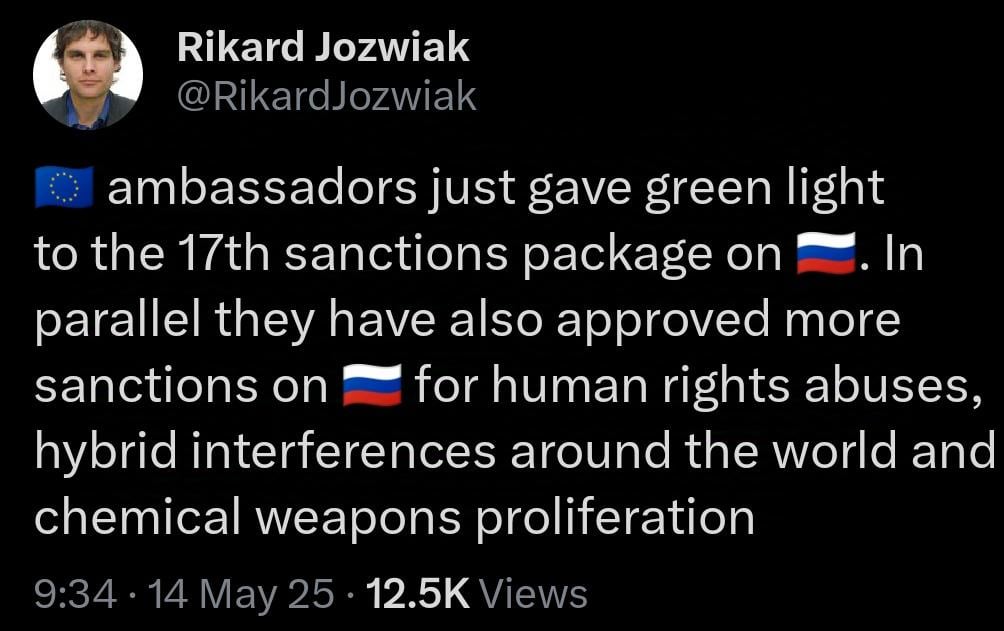 EU approves new sanctions against Russia over war, hybrid operations, and chemical weapons threats