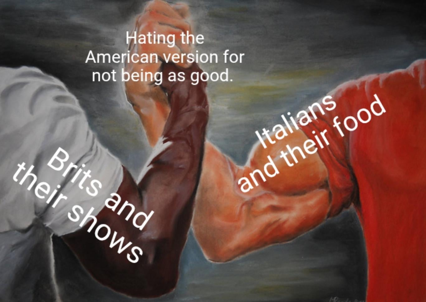 It's the same "That’s not how we do it back home!" reflex. Olive Garden is basically "American remakes if it was a restaurant".
