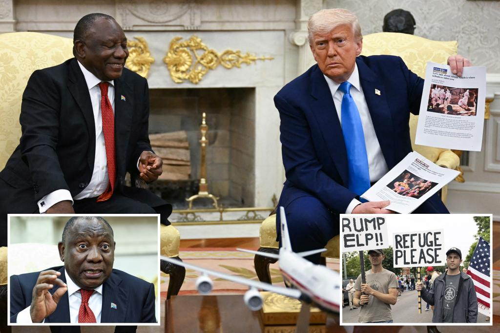 Trump confronts South African president Cyril Ramaphosa with white genocide claims