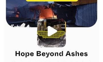 Warehouse used by Ukrainian Action in Ireland was completely blown up in last night's attack on Kyiv. Hundreds of donations sent by Irish people have been destroyed.