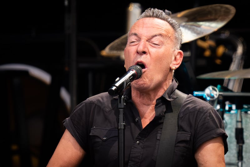 Bruce Springsteen and the E Street Band performing on stage at BST Hyde Park