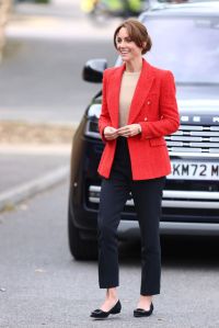 SITTINGBOURNE, ENGLAND - SEPTEMBER 27: Catherine, Princess of Wales smiles as she joins a Portage Session for her 'Shaping Us' campaign on early childhood on September 27, 2023 in Sittingbourne, England. Portage is a service which supports children with disabilities and special educational needs and their families. 
(Photo by Chris Jackson/Getty Images)
