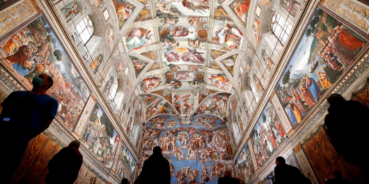 Vatican firefighters install chimney on roof of Sistine Chapel for papal election