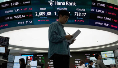 Asian shares slip as worries about U.S. debt send Wall St tumbling