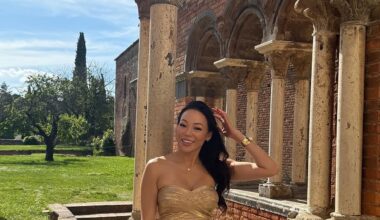 Single girl summer: Princess Beatrice’s stepson’s mother Dara Huang stuns at a Tuscan wedding after splitting from her Spanish boyfriend