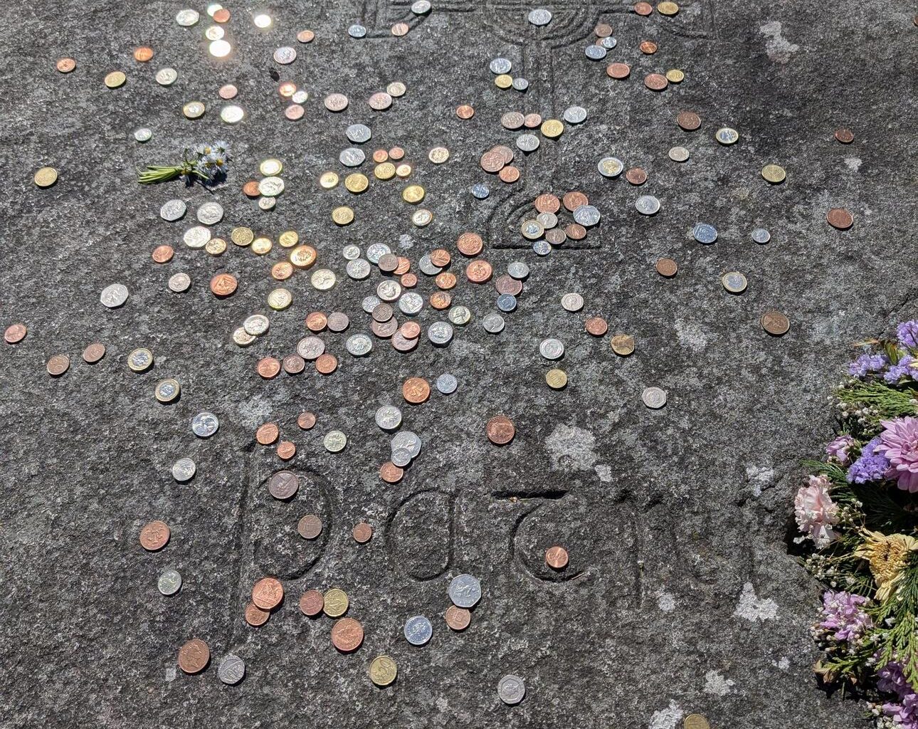 What's with the coins on St Patrick's grave?