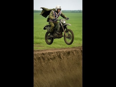 Russian Evel Knievel Attempts Tank Ditch Jump