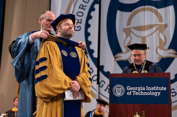 Christopher Klaus, founder of Internet Security Systems, receiving an honorary doctorate at Georgia Tech's commencement on Friday, May 2, 2025.
Courtesy of Georgia Tech