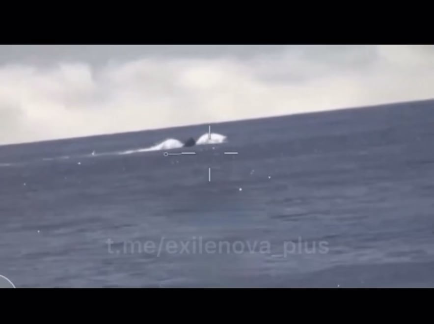 Russian POV of a Ukrainian naval drone attack