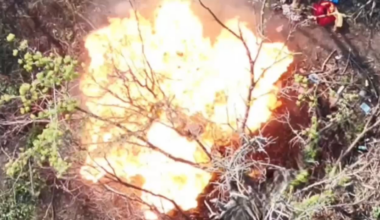 Ukrainian drone drops on 2 Russian soldiers carrying gasoline, Pokrovsk direction