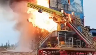 Special smoking operation: Fire at Kharapurneftegaz facility in Yamal, Russia. May 11, 2025