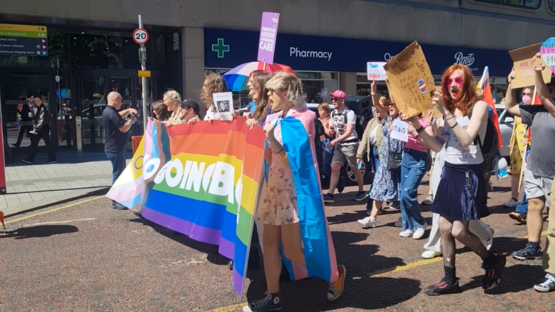 Trans rights march at city hall