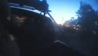 Ukrainian soldiers of the Presidential Brigade survived Russian FPV drone strikes on their moving car. Fortunately only the vehicle was damaged. [Published 30.05.2025]