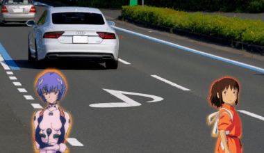 Musical Roads - picture of one road with Rei from Neon Genesis Evangelion and Chihiro (as Sen) from Spirited Away