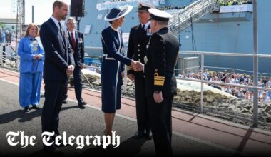 Princess of Wales smashes whisky bottle against hull of new ship