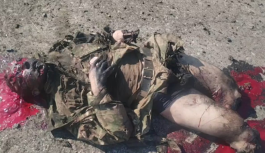 Russian picked up a booby trapped medical kit and paid the price. Very NSFW