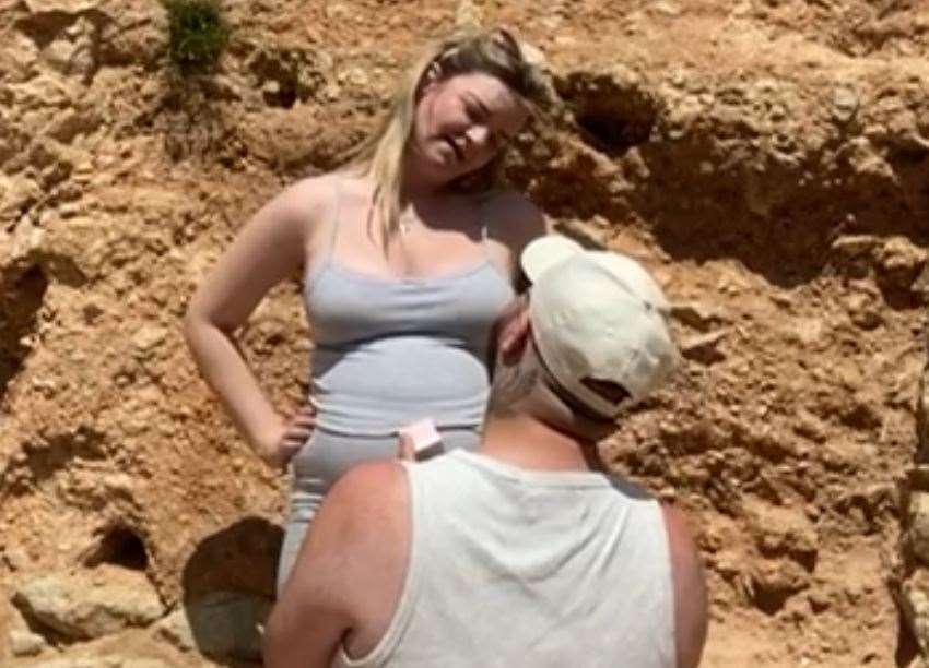 Ash Williams popped the question to his girlfriend Shannon Bye while on holiday in Portugal. Picture: Ash Williams