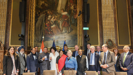 A multi-party delegation led by BJP MP Ravi Shankar Prasad met French Senators of the India-France Friendship group and Committee on Defence and Foreign Affairs. (@IndiaembFrance)