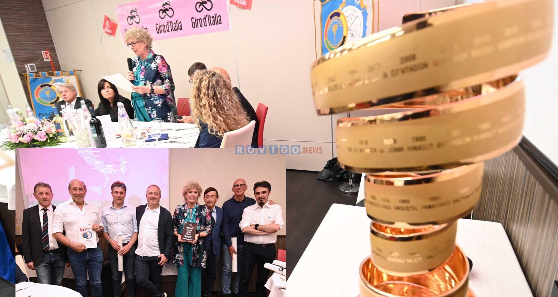 Panathlon club Rovigo in rosa con i commentatori del Giro d’Italia di Radio1 Rai