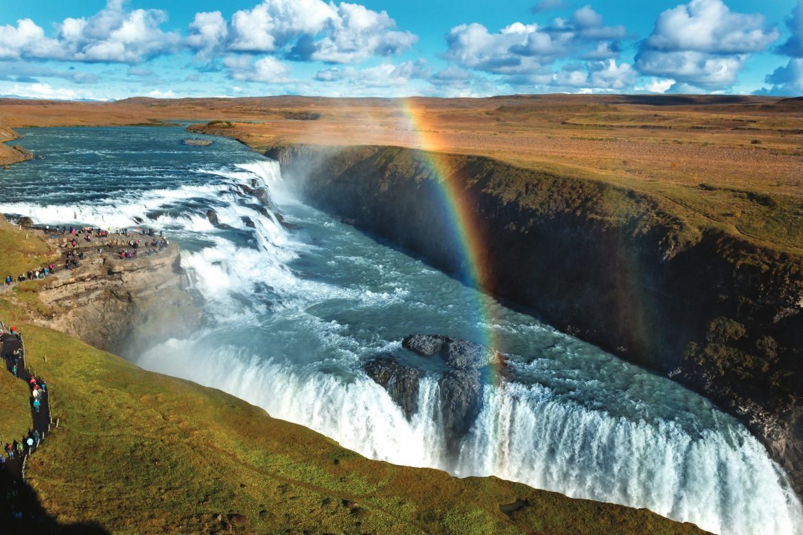 Rainbow over Gullfoss Waterfall (Photo by Hugo Valle)