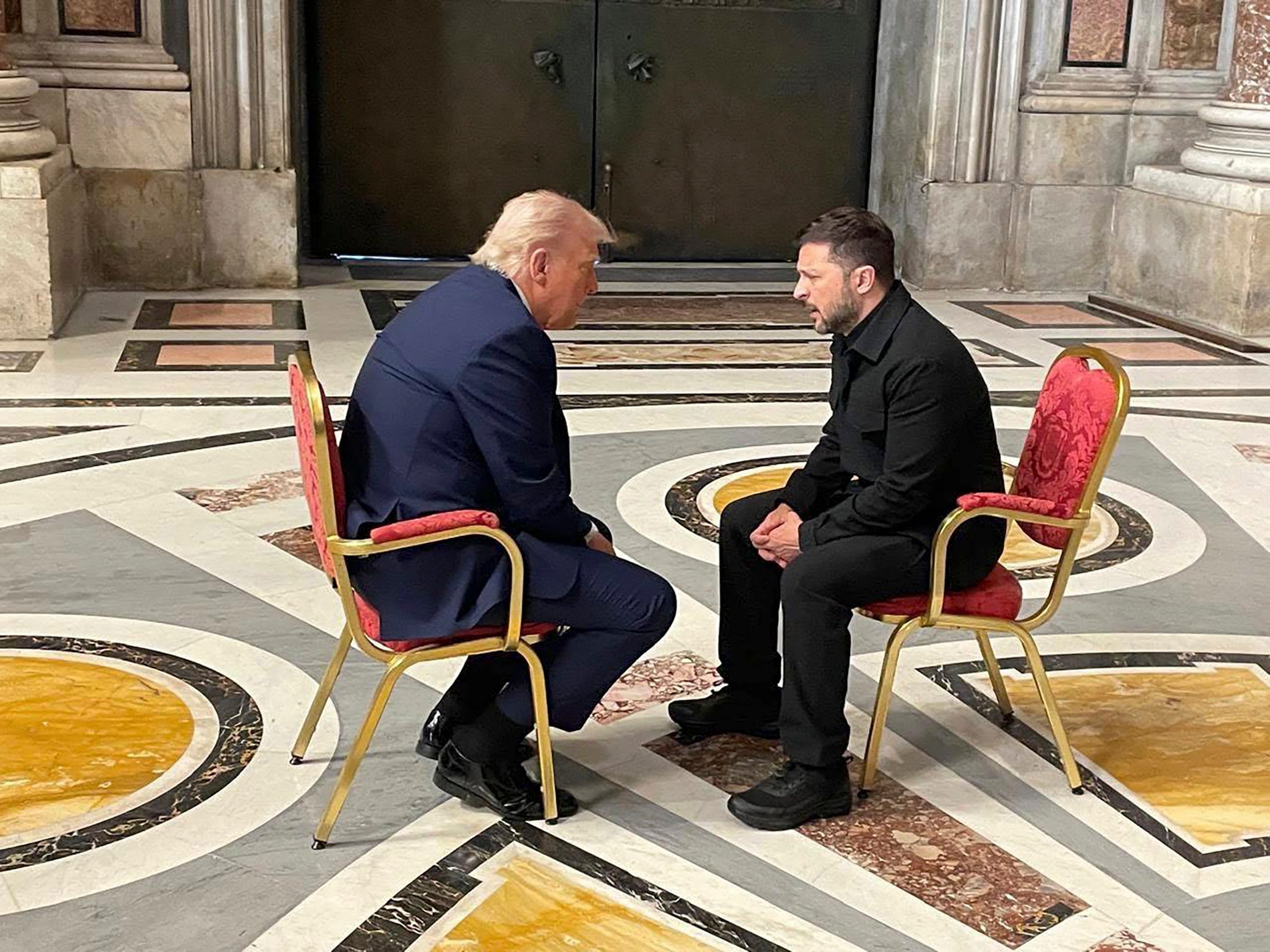 President Donald Trump speaks with Ukrainian President Volodymyr Zelensky. The Trump administration reportedly asked Ukraine to take in deported migrants despite the country’s ongoing war with Russia