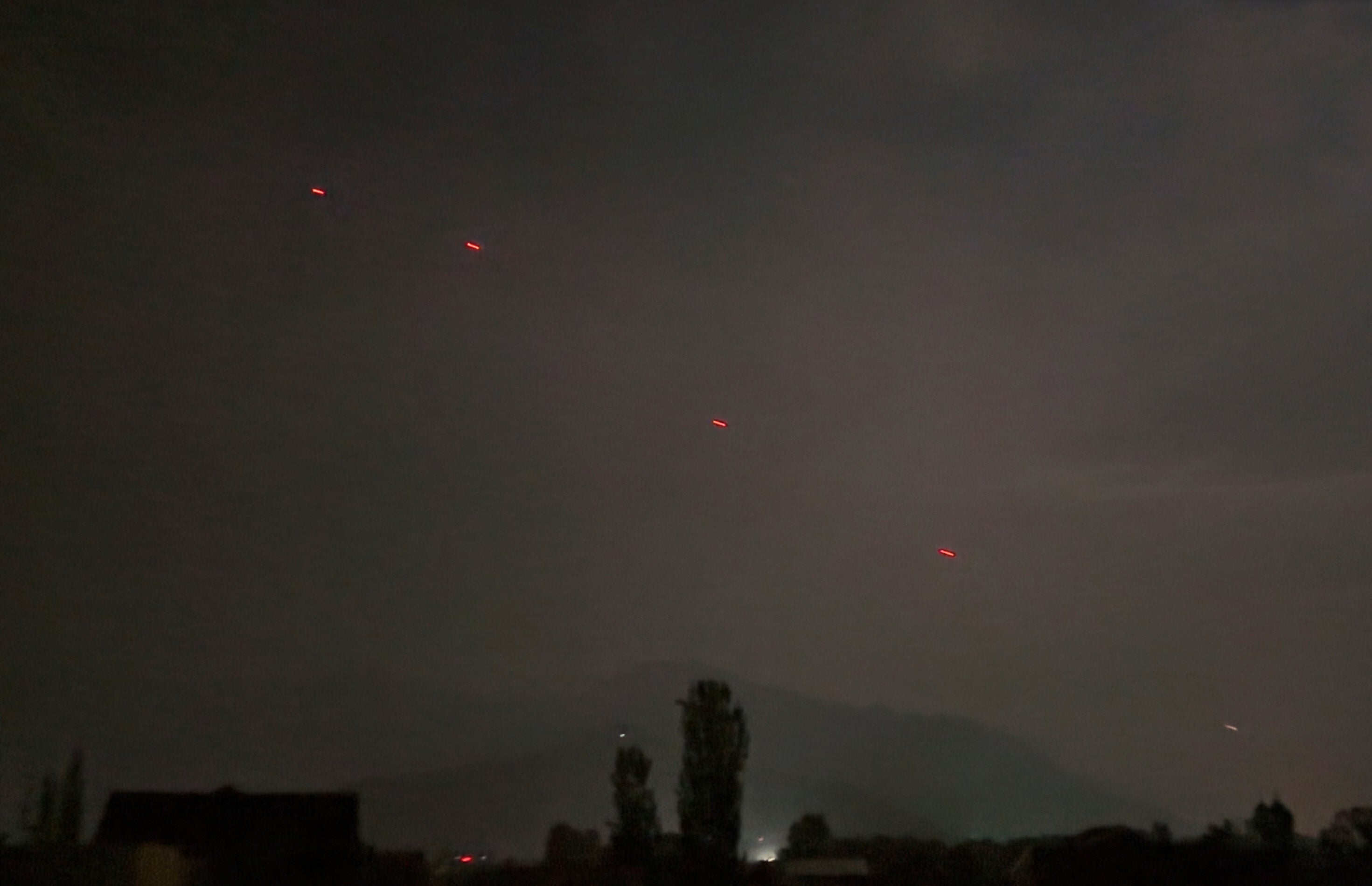 Projectiles over Srinagar, India-administered Kashmir, on Saturday