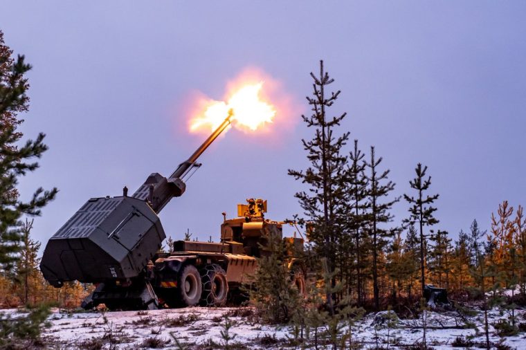 Live firing of the British Army's new Archer Mobile Howitzer gun near Rovaniemi in the Arctic Circle, Finland. Picture date: Monday November 18, 2024. PA Photo. Photo credit should read: Ben Birchall/PA Wire