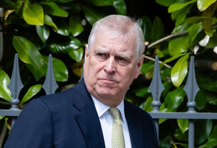 WINDSOR, ENGLAND - APRIL 20: Prince Andrew, Duke of York attends the Easter service at St George's Chapel on April 20, 2025 in Windsor, England. (Photo by Samir Hussein/WireImage)