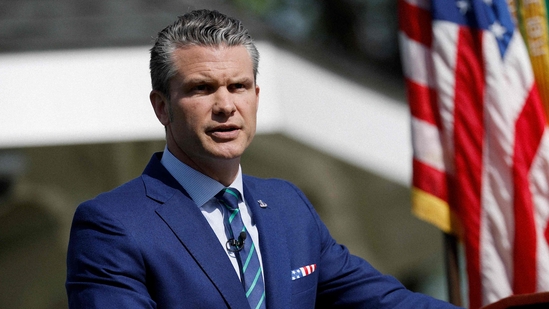 US Defence Secretary Pete Hegseth accused Beijing of building up military capabilities to potentially invade Taiwan and “rehearsing for the real deal” through repeated large-scale exercises.(Getty Images via AFP)