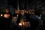 Majida Kaddo at a vigil in Damascus on March 27, 2025.