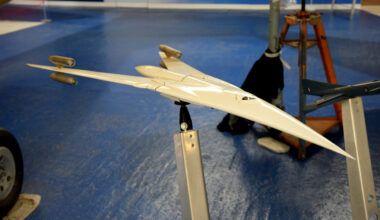 Model of the incredible Vickers Type 010 Swallow at the RAF Museum, Cosford, Shropshire.