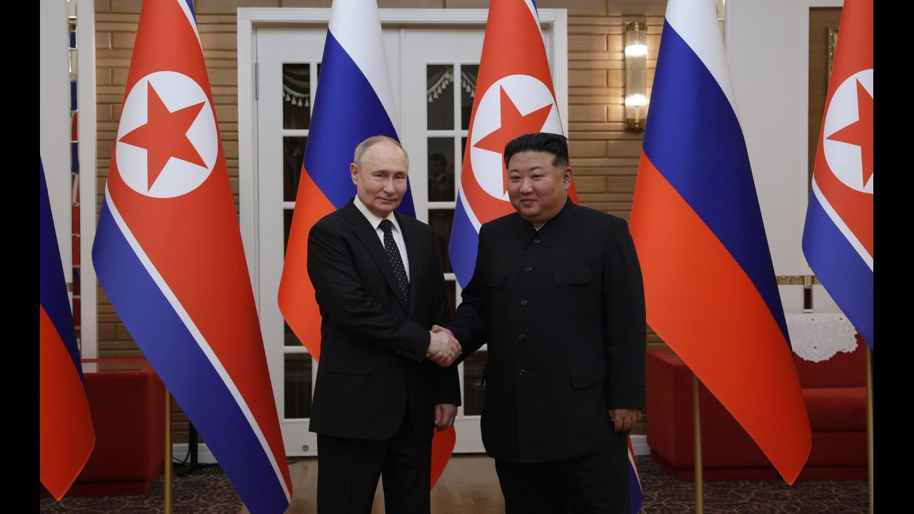 Vladimir Putin has arrived in Pyongyang on a friendly state visit at the invitation of Kim Jong-un.