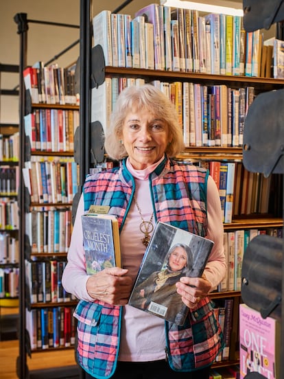 Kathy Converse, a U.S. volunteer at the Haskell Free Library.