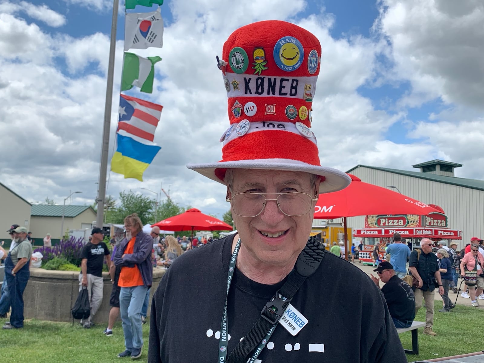 Joe Eisenberg, of Nebraska, and his iconic hat at the 2025 Dayton Hamvention, Saturday May 17, 2025. LONDON BISHOP/STAFF
