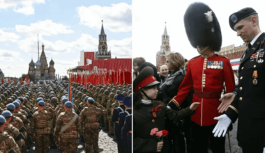 The Moscow parade pictures that show how far Russia has fallen in 15 years