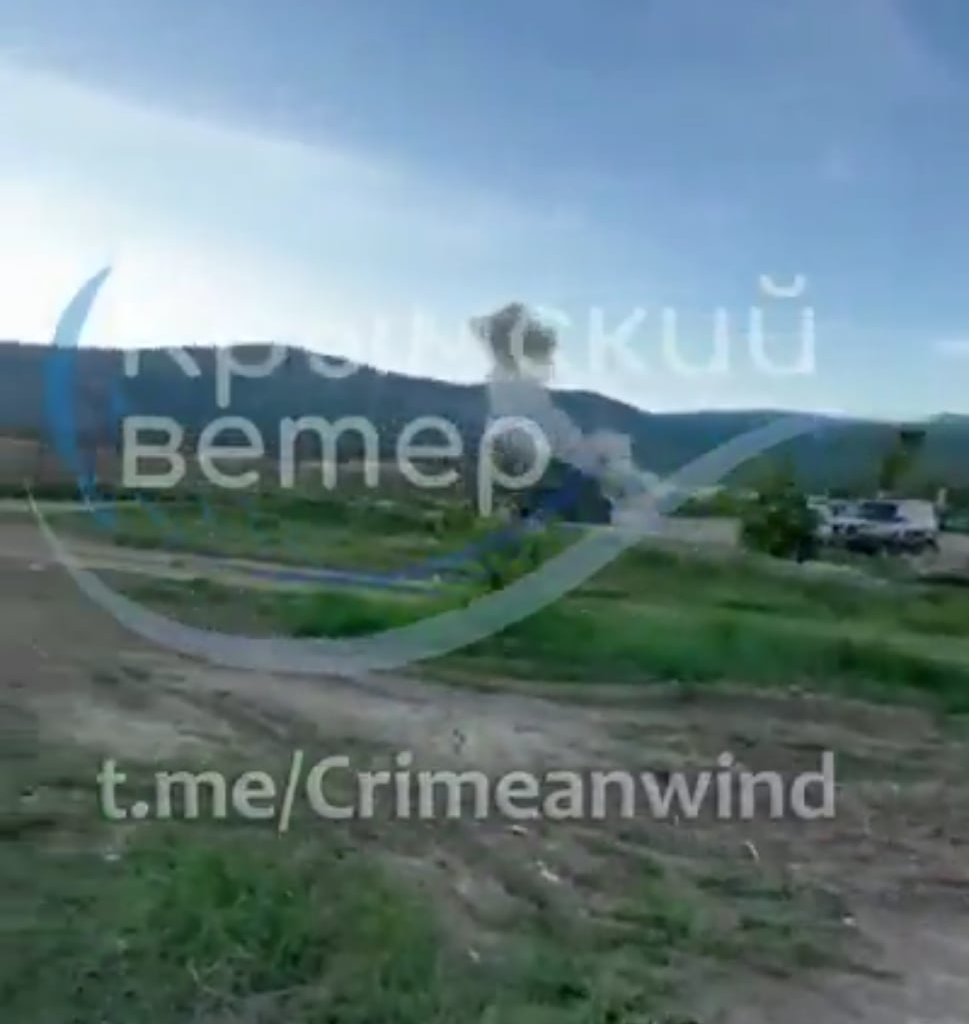 Russian POV: Ukrainian long range drone hit a Russian military facility in Dvyzhuka in temporary occupied Crimea. May 22, 2025