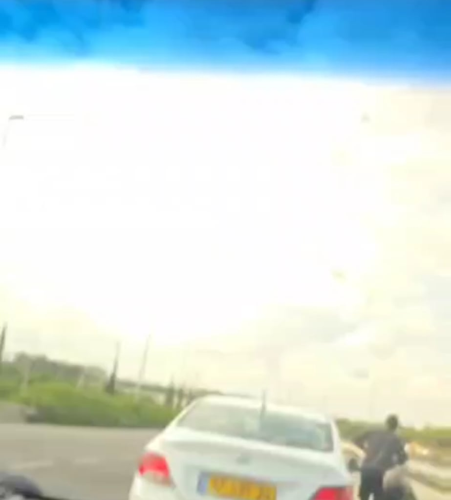 Moment of Houthi missile impact by TLV airport