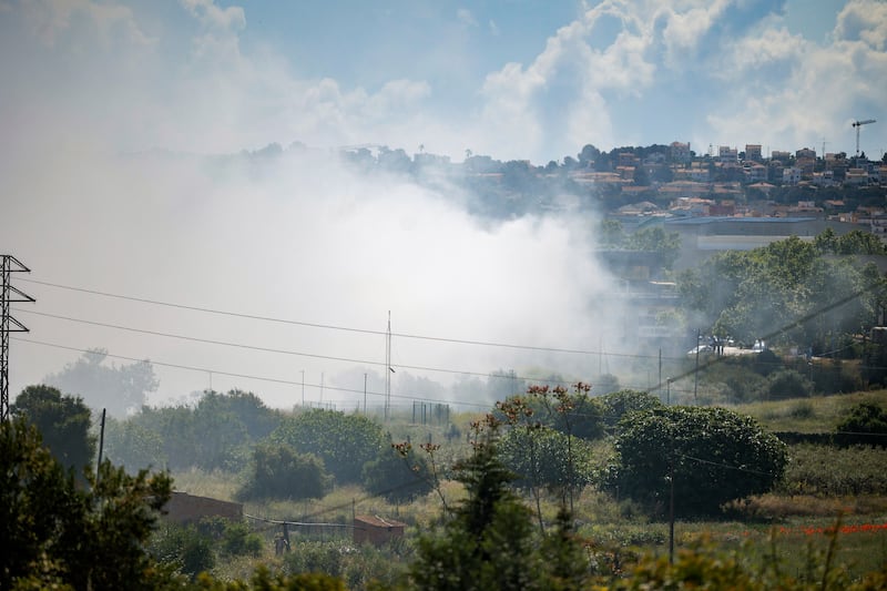 The fire broke out in a chemical products company ((Kike Ricon/Europa Press/AP)