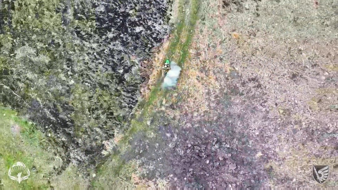 Two Russian soldiers on a motorbike taken out by drone operators of the 3rd Battalion of the 79th Air Assault Brigade. Khurakove direction. May 5, 2025 [NSFW]
