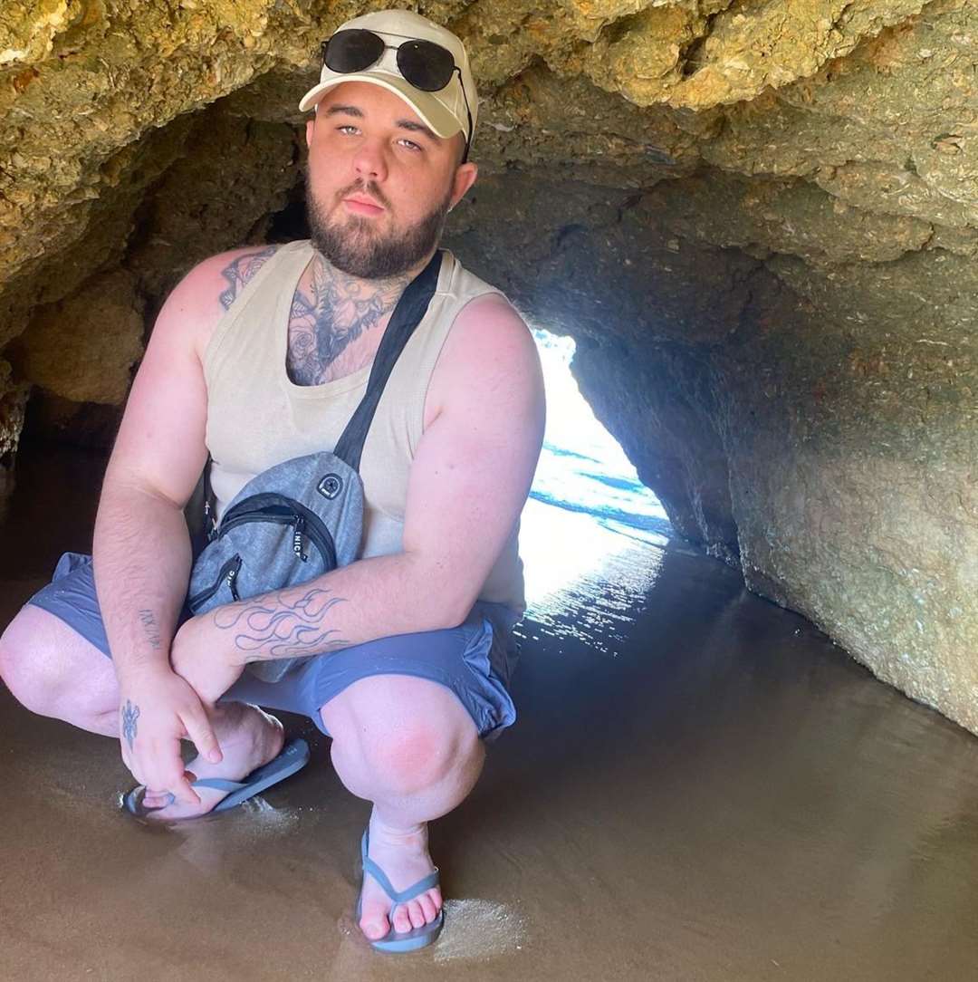 Ash Williams, 23, said he and his girlfriend endured a "nightmare" start to their first holiday together after a blackout in parts of Europe. Picture: Ash Williams