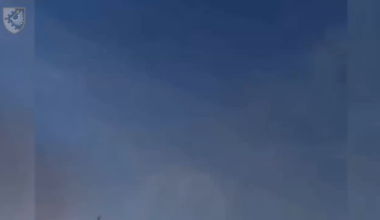 Ukrainian MIM-23 I-HAWK SAM missile hits a Russian Kh-101 cruise missile. Spring 2025