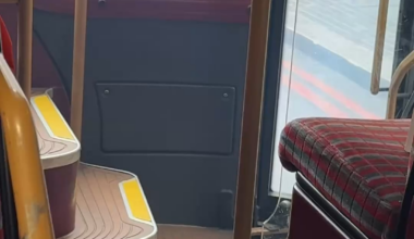 Bus full of smoke