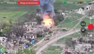 Russian ammo storage explodes in Novotroitske, south of Pokrovsk. May 2025