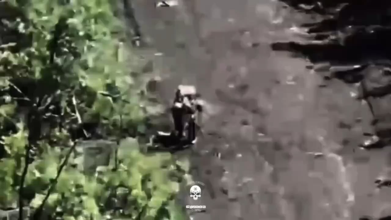 Curious Russian blows himself up on an IED dropped by Ukrainian drone, Donetsk