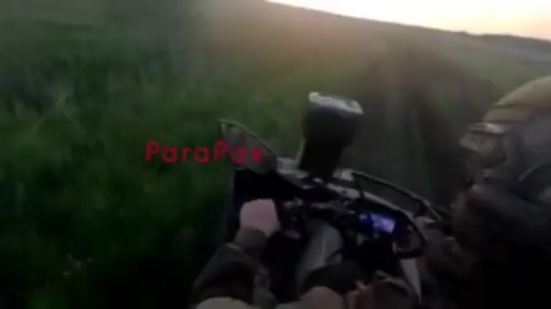 Russian soldiers riding their ATVs to assault Ukrainian position got hit by Ukrainian FPV drones before even reaching the front. May 2025 [Russian POV, Published 29.05.2025]