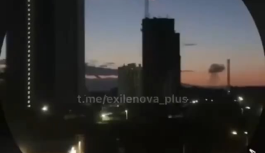 Civilians are filming incoming Ukrainian UAVs on the AZOT chemical plant in Tula, Russia.
