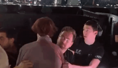 A person who protested against the israeli regime at Eurovision was assaulted by security officers.