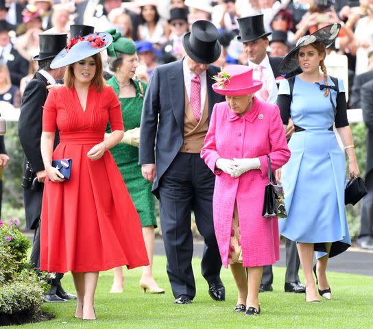 Getty Princess Eugenie, Prince Andrew, Queen Elizabeth, and Princess Beatrice at Royal Ascot on June 22, 2017
